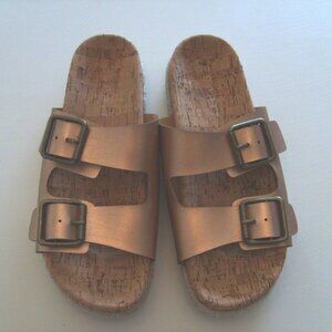 Esprit Rose Gold Sandals with Buckle Straps